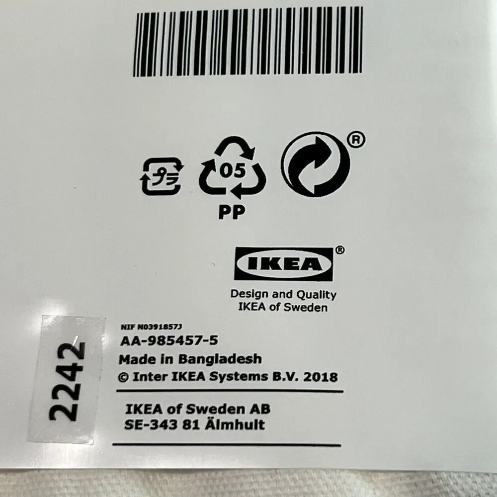 IKEA GURLI Cushion Pillow Cover Square 20X20 Ivory Cream 100% Cotton NEW